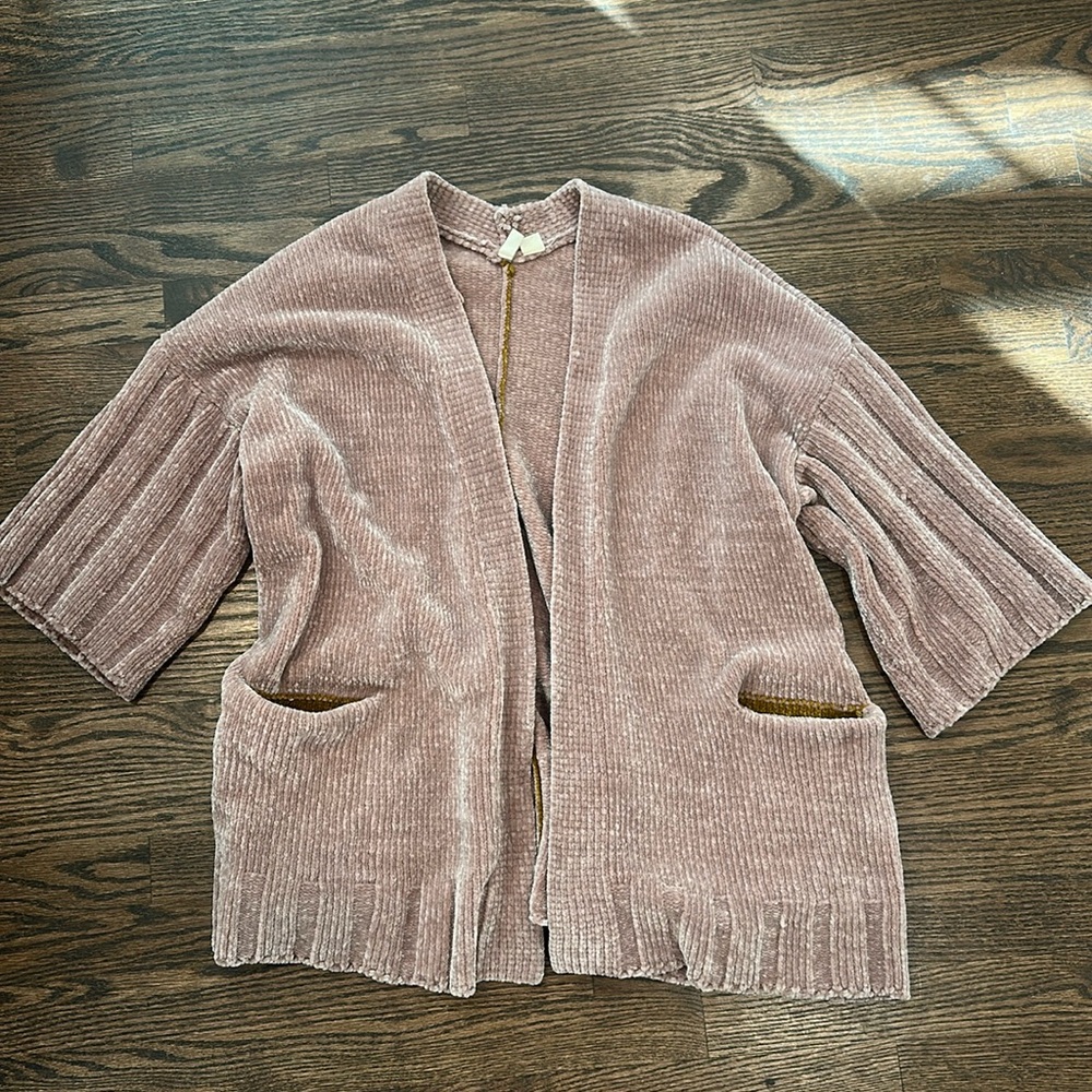 Oversized Anthropologie velvet cardigan
